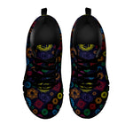 Colorful Seven Chakras Pattern Print Black Sneakers