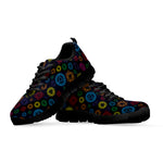 Colorful Seven Chakras Pattern Print Black Sneakers