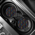 Colorful Seven Chakras Pattern Print Car Coasters