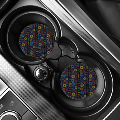 Colorful Seven Chakras Pattern Print Car Coasters