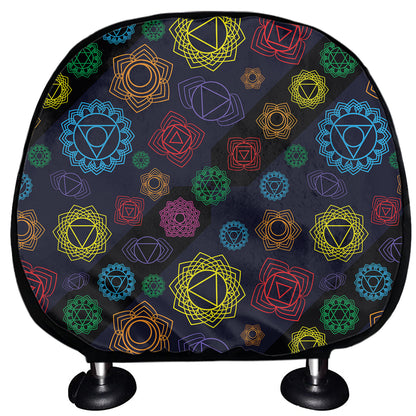 Colorful Seven Chakras Pattern Print Car Headrest Covers