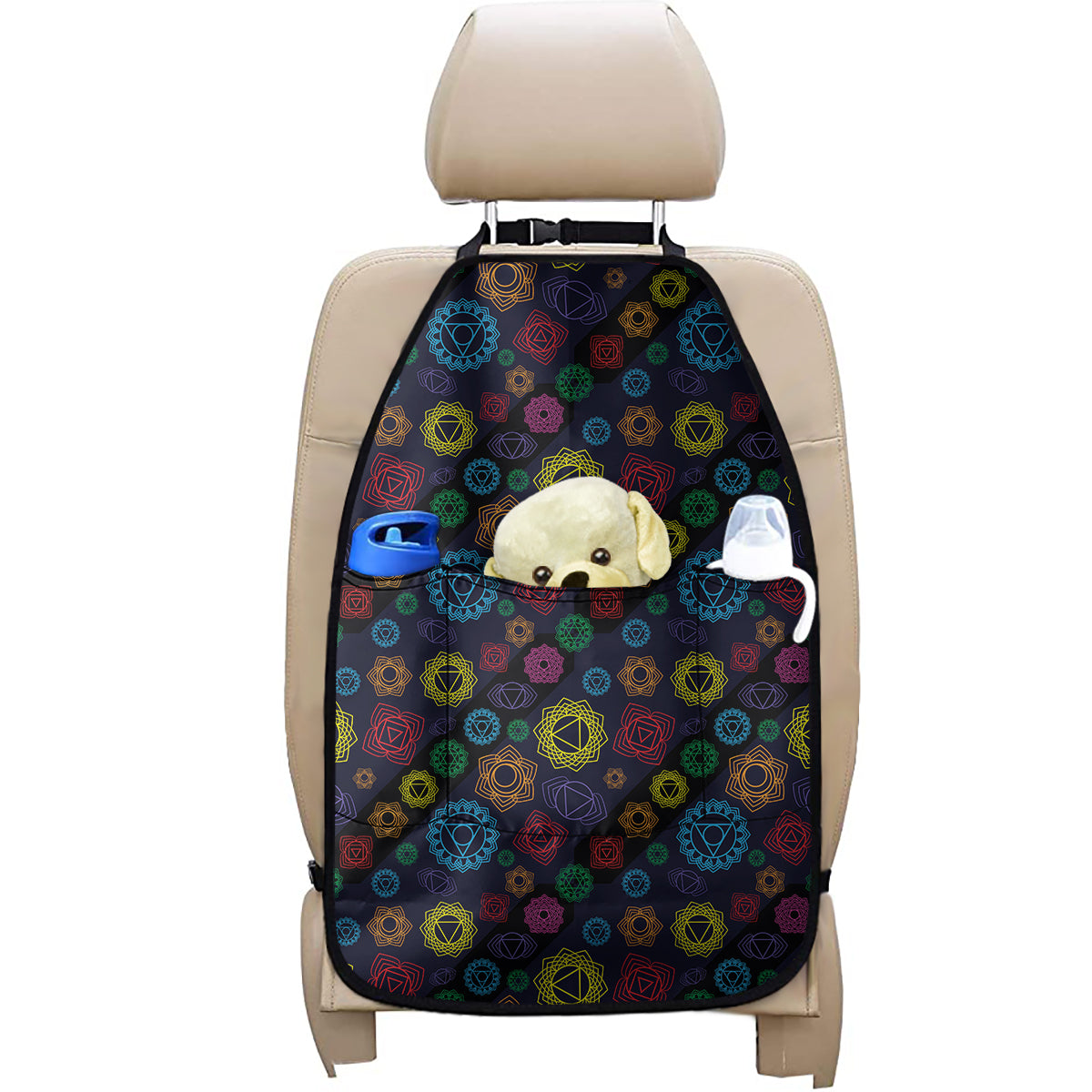 Colorful Seven Chakras Pattern Print Car Seat Organizers