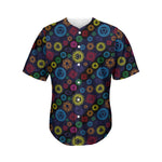 Colorful Seven Chakras Pattern Print Men's Baseball Jersey