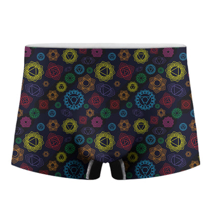 Colorful Seven Chakras Pattern Print Men's Boxer Briefs