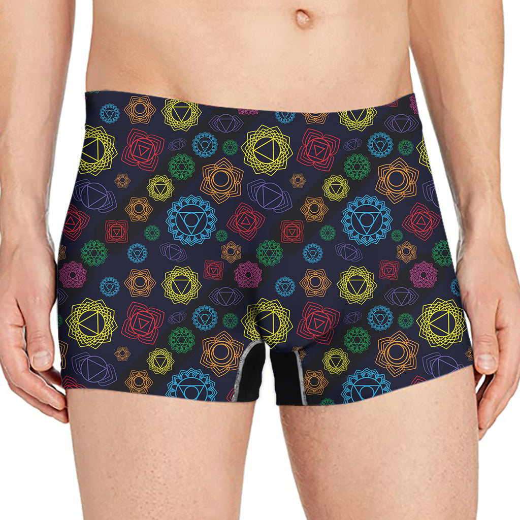 Colorful Seven Chakras Pattern Print Men's Boxer Briefs