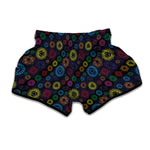 Colorful Seven Chakras Pattern Print Muay Thai Boxing Shorts
