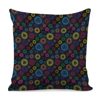 Colorful Seven Chakras Pattern Print Pillow Cover
