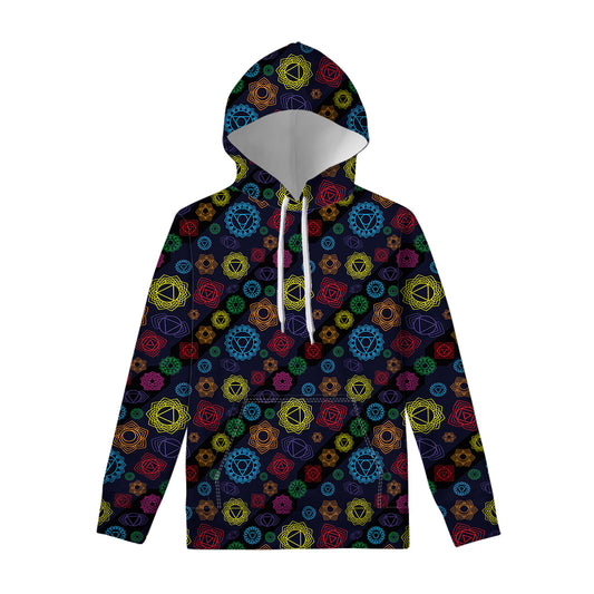 Colorful Seven Chakras Pattern Print Pullover Hoodie