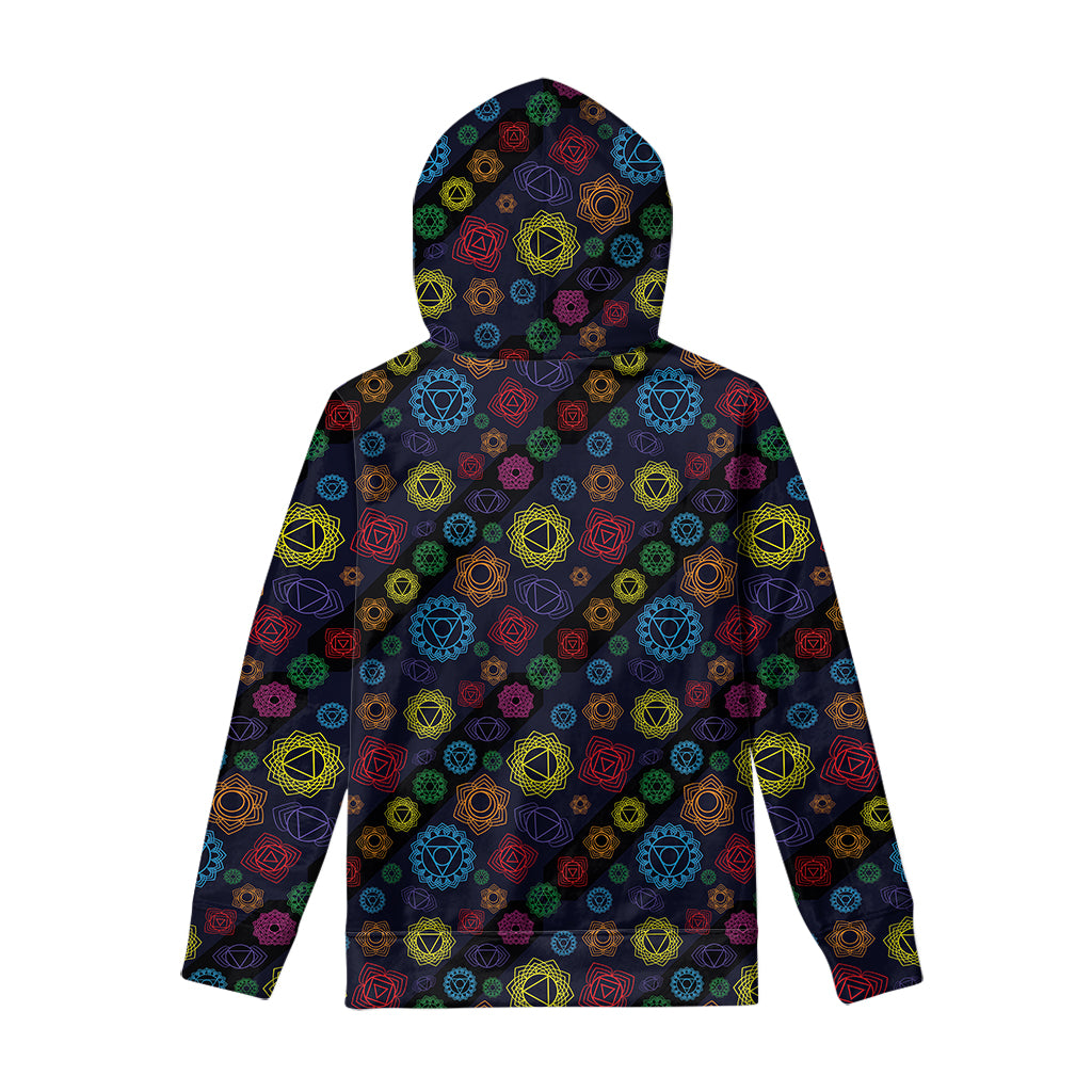 Colorful Seven Chakras Pattern Print Pullover Hoodie