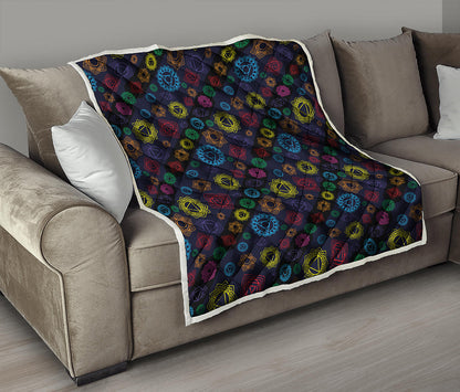 Colorful Seven Chakras Pattern Print Quilt