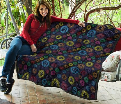 Colorful Seven Chakras Pattern Print Quilt