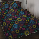 Colorful Seven Chakras Pattern Print Quilt Bed Set
