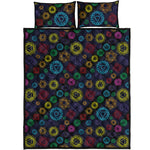 Colorful Seven Chakras Pattern Print Quilt Bed Set