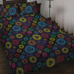 Colorful Seven Chakras Pattern Print Quilt Bed Set