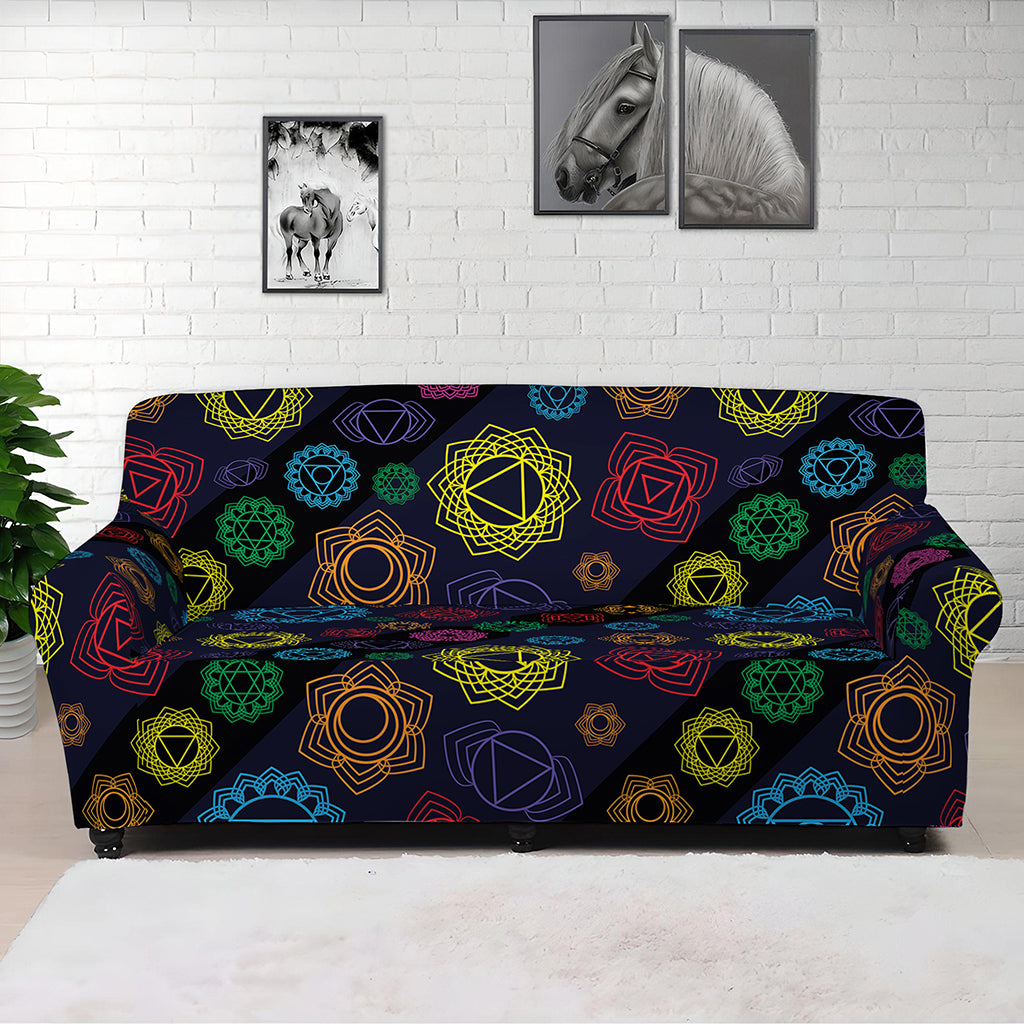 Colorful Seven Chakras Pattern Print Sofa Cover