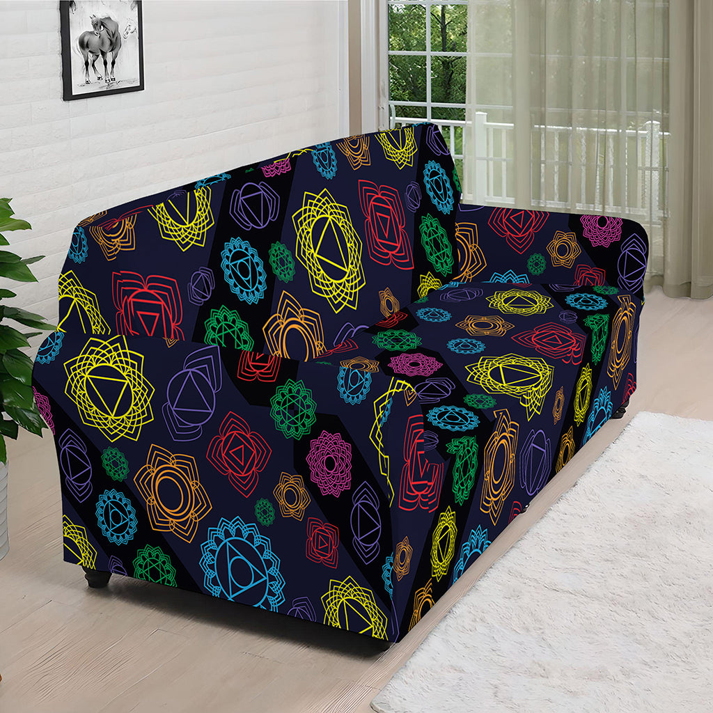 Colorful Seven Chakras Pattern Print Sofa Cover