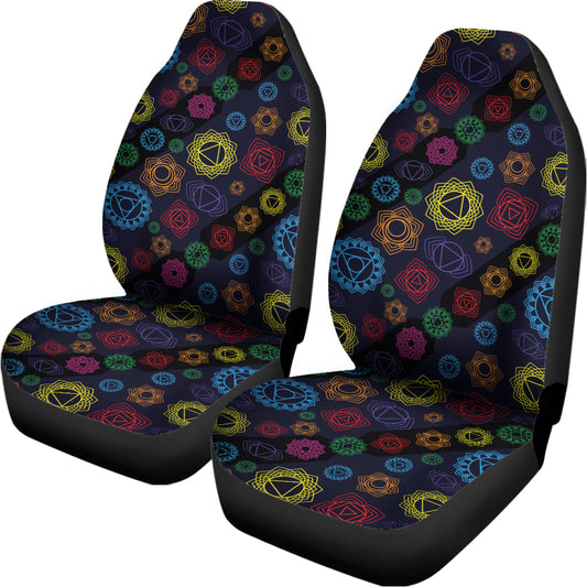 Colorful Seven Chakras Pattern Print Universal Fit Car Seat Covers