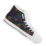 Colorful Seven Chakras Pattern Print White High Top Shoes