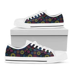 Colorful Seven Chakras Pattern Print White Low Top Shoes