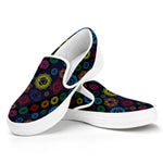 Colorful Seven Chakras Pattern Print White Slip On Shoes