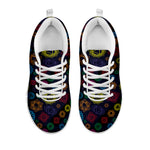 Colorful Seven Chakras Pattern Print White Sneakers