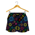Colorful Seven Chakras Pattern Print Women's Shorts