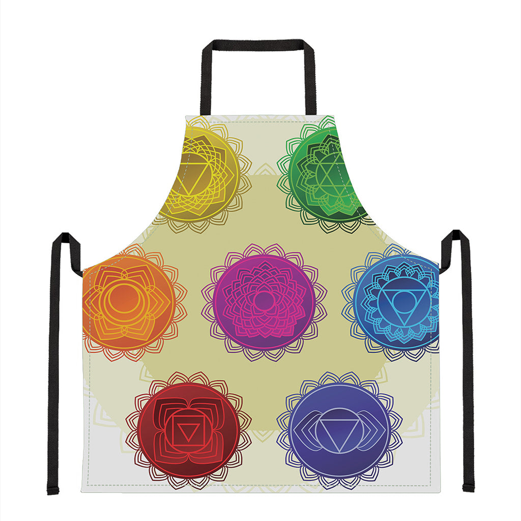 Colorful Seven Chakras Print Apron