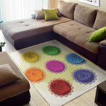 Colorful Seven Chakras Print Area Rug