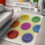 Colorful Seven Chakras Print Area Rug