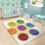 Colorful Seven Chakras Print Area Rug