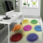 Colorful Seven Chakras Print Area Rug