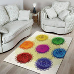 Colorful Seven Chakras Print Area Rug