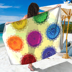 Colorful Seven Chakras Print Beach Sarong Wrap