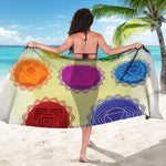Colorful Seven Chakras Print Beach Sarong Wrap