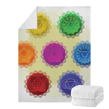 Colorful Seven Chakras Print Blanket