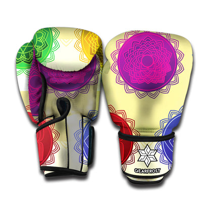 Colorful Seven Chakras Print Boxing Gloves