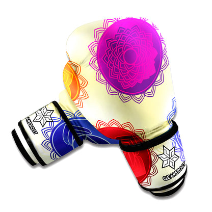 Colorful Seven Chakras Print Boxing Gloves
