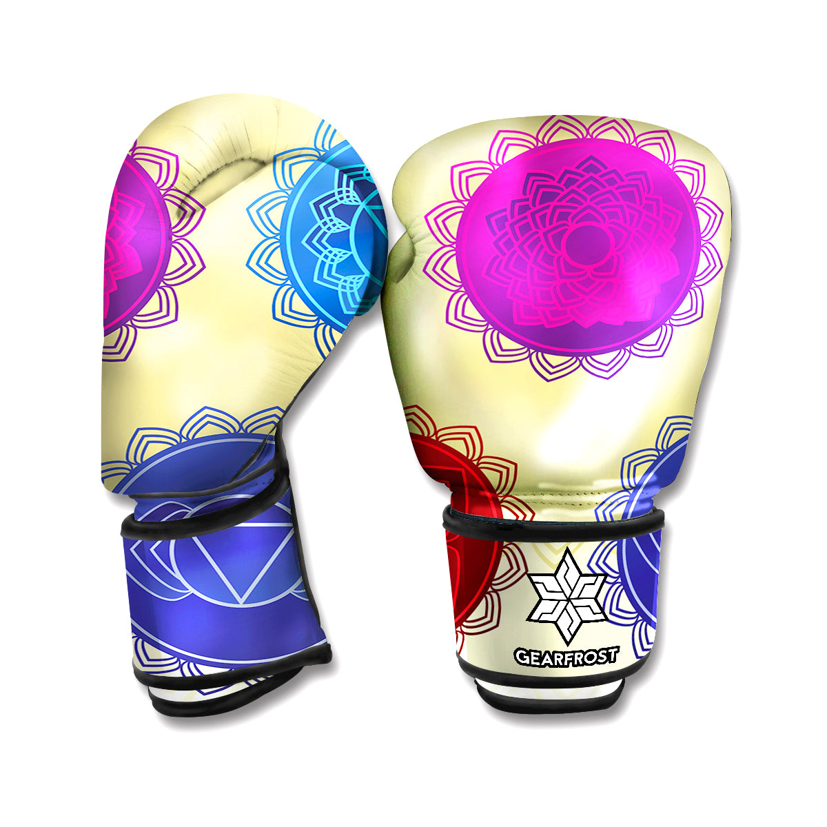 Colorful Seven Chakras Print Boxing Gloves