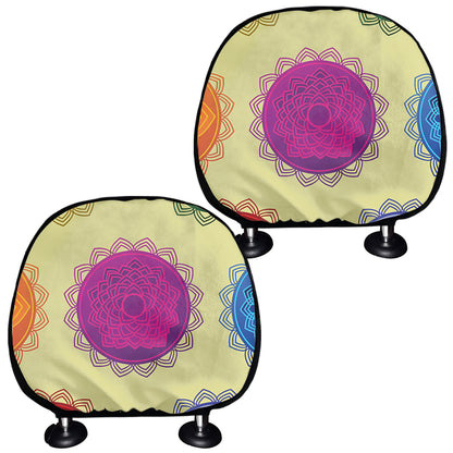 Colorful Seven Chakras Print Car Headrest Covers