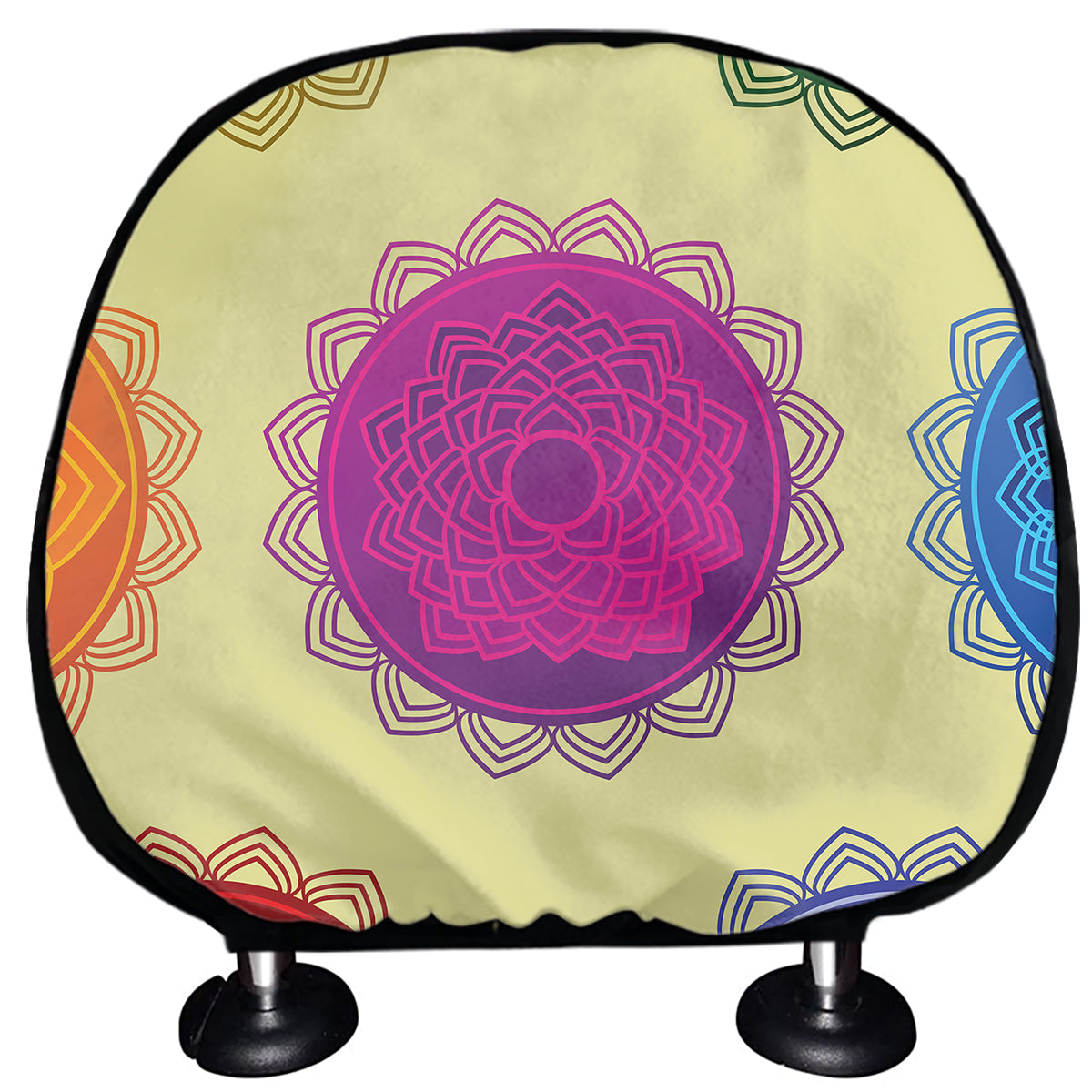 Colorful Seven Chakras Print Car Headrest Covers