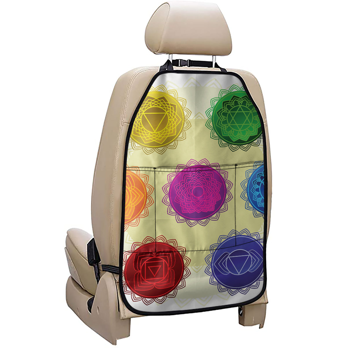 Colorful Seven Chakras Print Car Seat Organizers