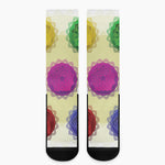 Colorful Seven Chakras Print Crew Socks