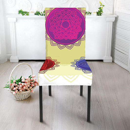 Colorful Seven Chakras Print Dining Chair Slipcover