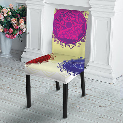 Colorful Seven Chakras Print Dining Chair Slipcover