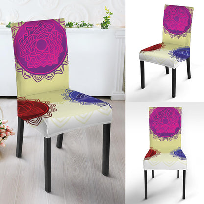 Colorful Seven Chakras Print Dining Chair Slipcover