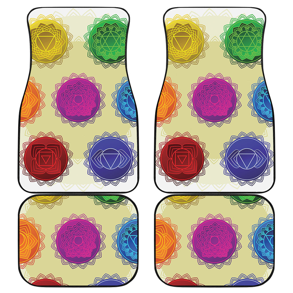 Colorful Seven Chakras Print Front and Back Car Floor Mats