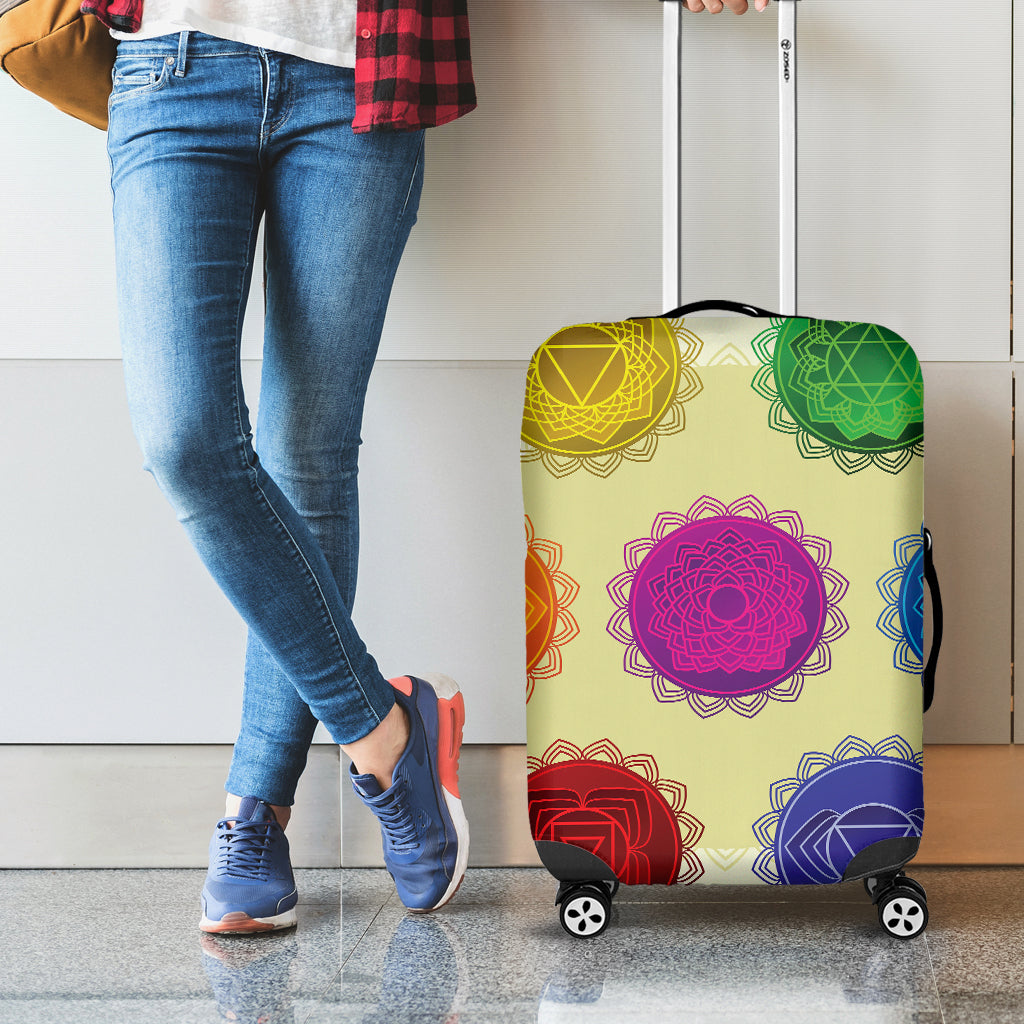 Colorful Seven Chakras Print Luggage Cover