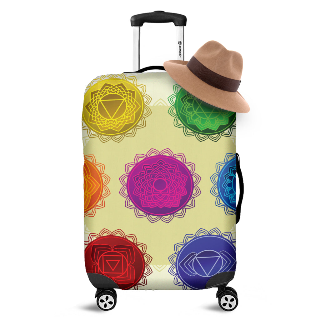 Colorful Seven Chakras Print Luggage Cover