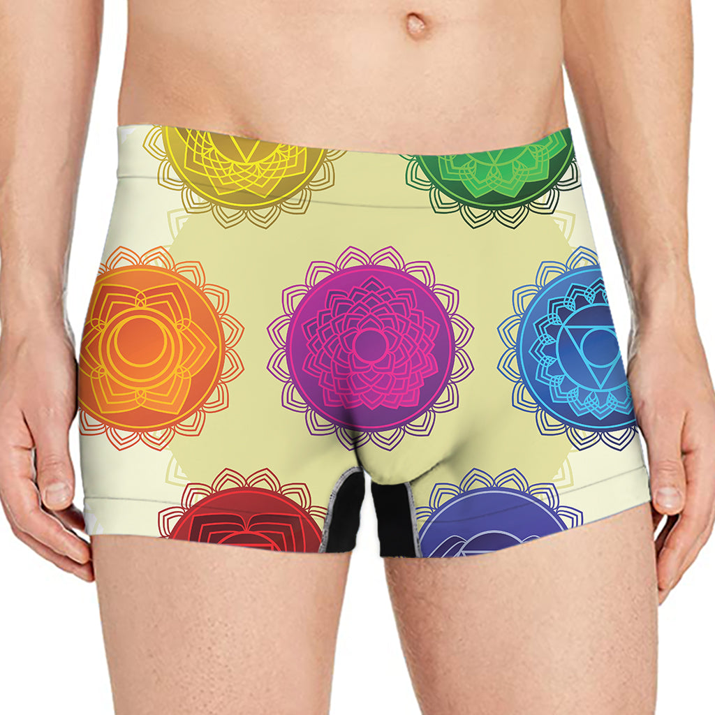 Colorful Seven Chakras Print Men's Boxer Briefs
