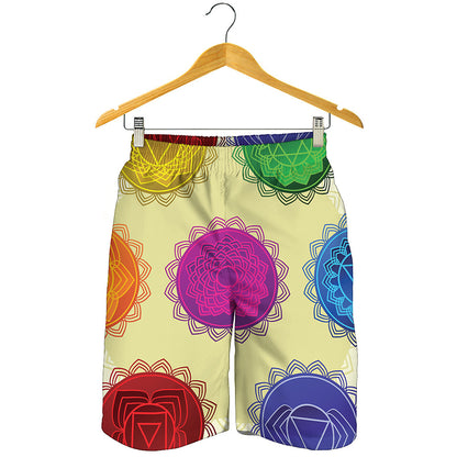 Colorful Seven Chakras Print Men's Shorts